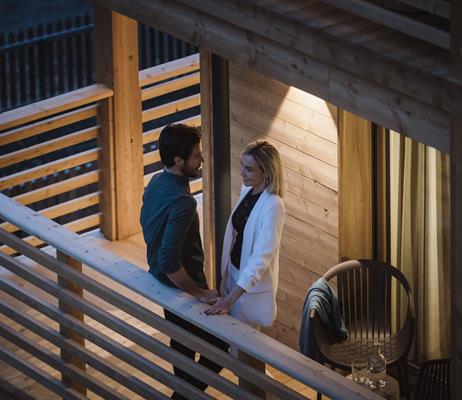 Couple on the Balcony of the Room Alpine